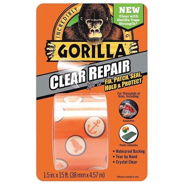 Gorilla 1.4" x 5 Yds Clear Gorilla Tape Repair Tape 6015002 Zoro